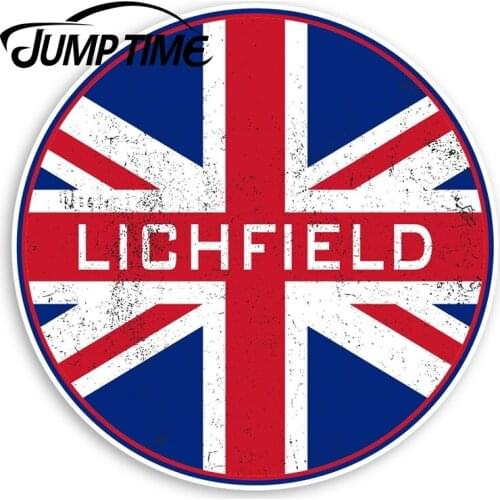 Jump Time Lichfield England Vinyl Stickers - UK Flag Sticker LuggageWaterproof Car Decal Trunk Car Accessories