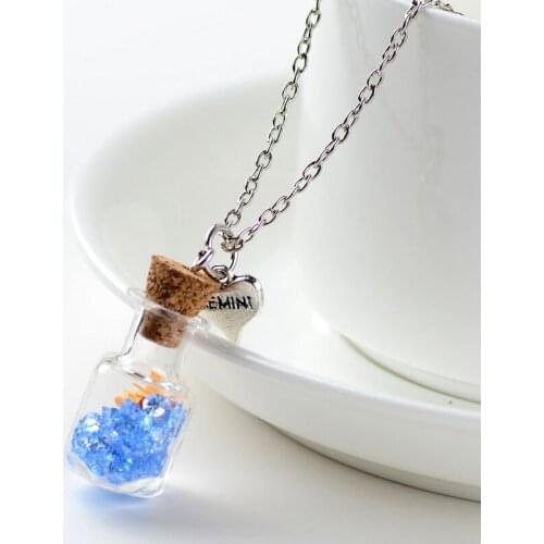 Original Drifting Bottle Lively Pendent Square Glass Necklace Creative Natural Drift Sand Women Dry Flower Necklace Girls Gift