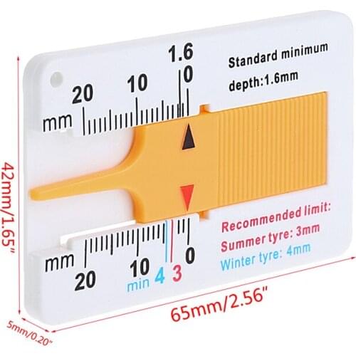 1Pc New Tyre Tread Depth Gauge Car Motorcycle Trailer Wheel Measure Tool R58D
