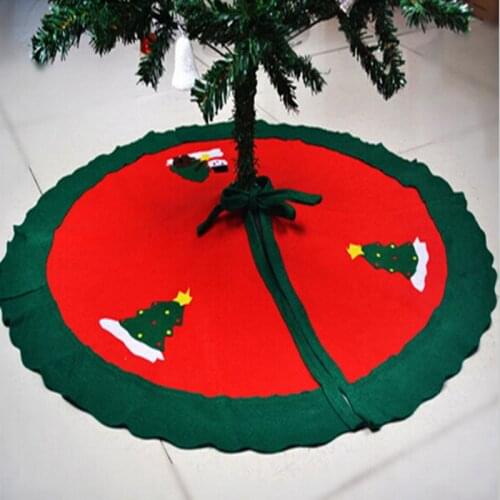 1Pc 90x90cm Christmas Tree Skirt Santa Claus Snowman Non-woven Fabric Tree Skirt New Year Decor Christmas Decoration For Home