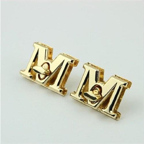 10pcs Luggage Handbag Metal Accessories Golden Letter M Bag Lock