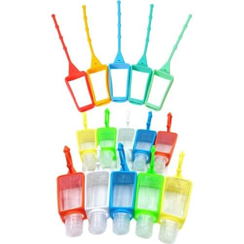 10Pcs Hand Soap Empty Refillable Bottle Silicone Holder Portable Sanitizer Perfume Liquid Container Keychain Carriers