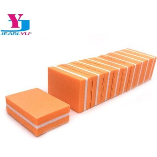 20Pcs Nail File Sponge Double-sided Sanding Buffer Block Pedicure Manicure Care Orange All UV Gel Nail Art Travel Design New Hot