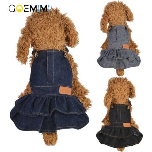 2019 Dog Jean Dress Summer Clothes Fashion Cat Strap Denim Skirt Top Quality Pet Dog Clothes Apparels