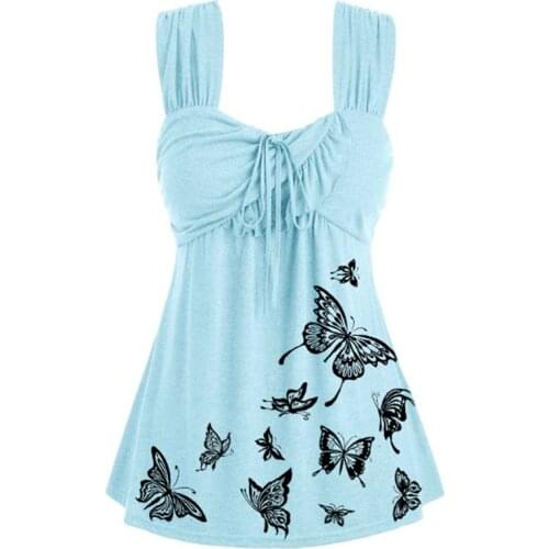 2021 New Summer Vintage Butterfly Print Tie decoration Ruffles mini Dress Women Elegant Sleeveless Party Dresses Casual Mujer