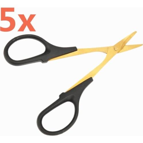 5Pieces Hard Stainless Steel RC Car Curved Scissors Model Body Cutting Trimming Accessories for Vehicle Truck Body Shell RC Tool