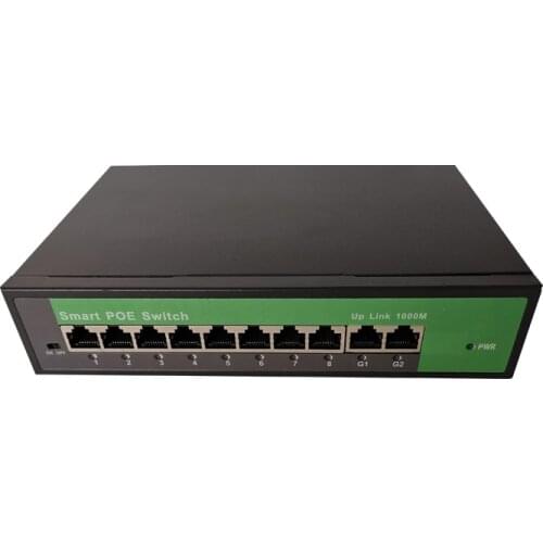 8 Port 9 Port 10 Gigabit POE Switch 1 Optical 8 Electric 1 Optical 10 Electric POE 250 Meter Monitoring POE Switch Exchanger