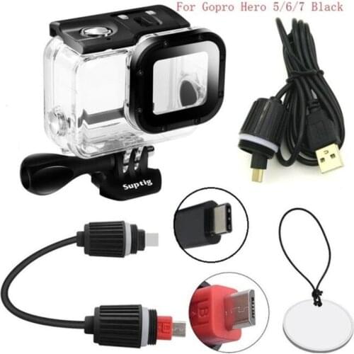 Action Camera Accessories Chargering Waterproof Case /BOX For Motocycle Charger shell Housing With USB Cable for Gopro Hero5 6 7