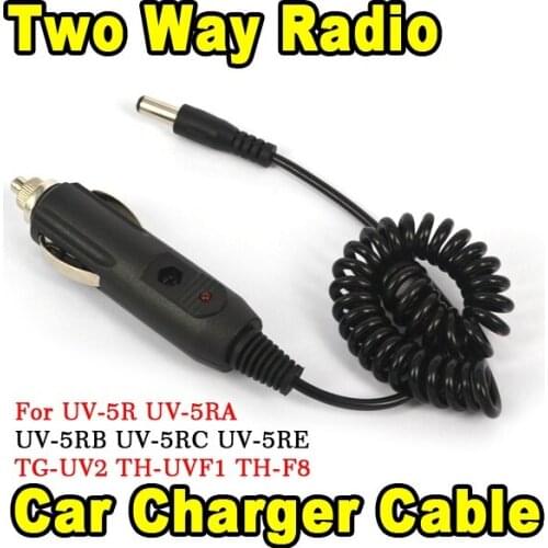 Car Charger Cable For Two-Way Baofeng Walkie Talkie UV-5R UV-5RE 5RA 82 3R Radio Cigarette Lighter Slot 12V DC Power Charge Cord