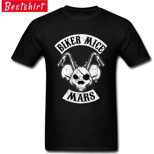 Biker Mice Mars Skull T Shirt Pirates Mouse Motorcycle Cool Tshirts Black Mens Streetwear Skull T-Shirts 3D