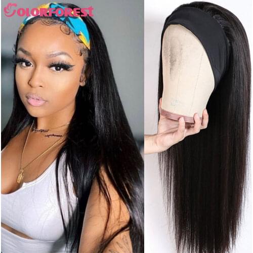 Brazilian Straight Headband Wigs 8-28inches 100% Remy Human Hair Headband Wigs Straight Headband Human Hair Wigs For Black Women