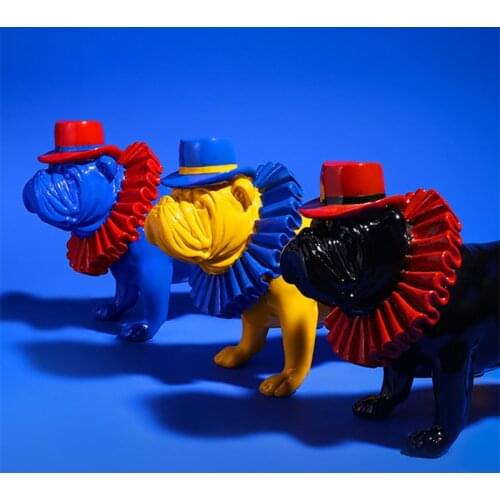 Boer Dogs Ornaments Home Decoration Accessories Animal Statue Resin Cabochon Dog Figurine Living Room Office Desktop Decorations