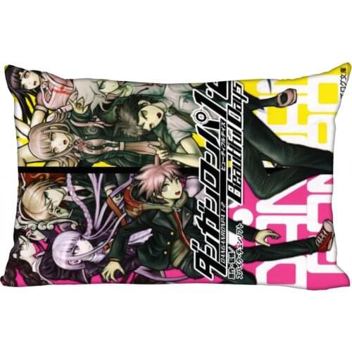 Anime Danganronpa Pillow Cover Bedroom Home Office Decorative Pillowcase Rectangle Zipper Pillow Cases Satin Fabric 10-10