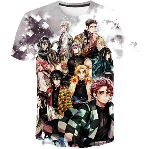 3D Kimetsu No Yaiba T Shirt Men Kawaii Cartoon Demon Slayer Tshirt Japan Anime Demon Slayer Blade Unisex Graphic T-shirt Male