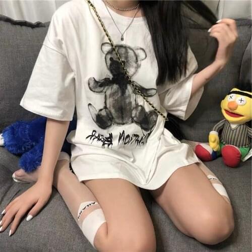 Oversized T Shirt Woman Gothic Hiphop Casual T Shirt Girl Tee Anime Streetwear TopsT-shirt Ladies Clothing Summer Female T-shirt