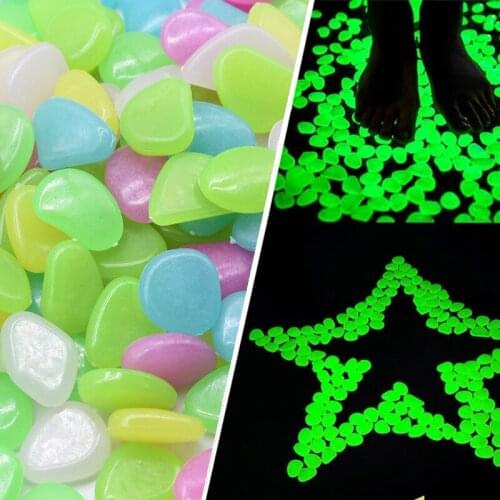25/50Pcs Garden Decoration Luminous Glowing Stone Fish Tank Aquarium Ornaments Pebble Rocks Glow In The Dark For Home Walkways
