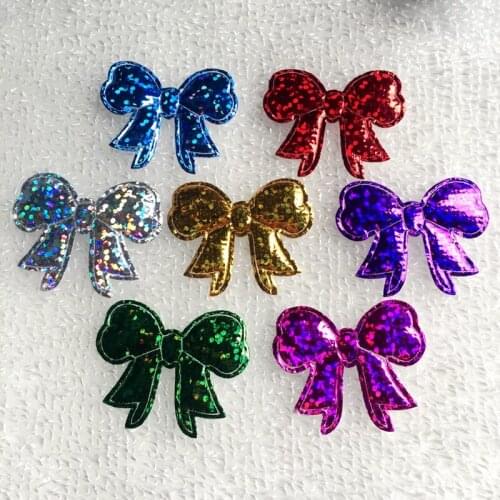 DIY 80PCS 28*33mm Pretty Flashing bow Appliques / Scrapbooking craft wedding decoration C51A