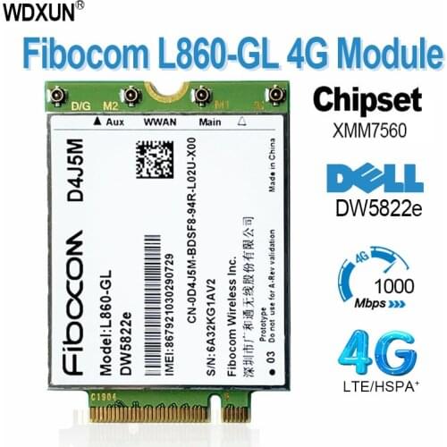 DW5822e L860-GL D4J5M 4G Module 1Gbps Cat16 4G Card 4G module M.2 For dell Inspiron 7490 Laptop notebook