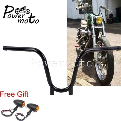 Motorcycle Black 7/8" Bootlegger Handlebars 9.5" Rise Handle Bar for Harley Chopper Cafe Racer Yamaha XS650 Universal