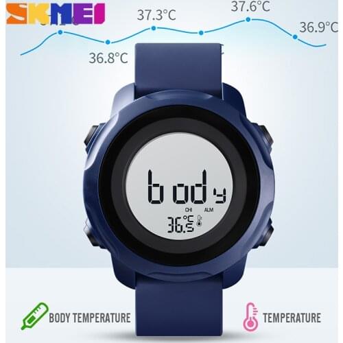 SKMEI Watches Mens 2020 Body Ambient Temperature Fitness Healthy Tracker Men’s Wrist Watches Electronic Clock 1682