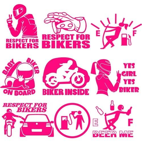 Car Stickers Respect for Bikers Sticker High Gas Consumption Vinyl Funny 3D Stickers Decals Motorcycle Car Styling Decoration