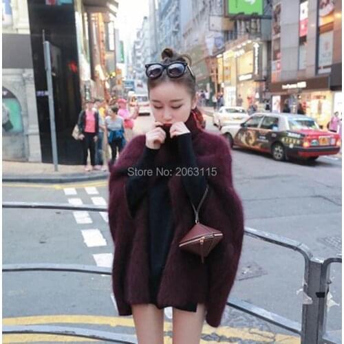 Genuine mink cashmere sweater women cashmere pullovers knitted jacket Customized color free shipping