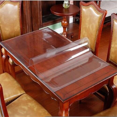 New High-end Table mats transparent matte pvc soft glass tablecloth waterproof and oil-proof tea table mat crystal soft board
