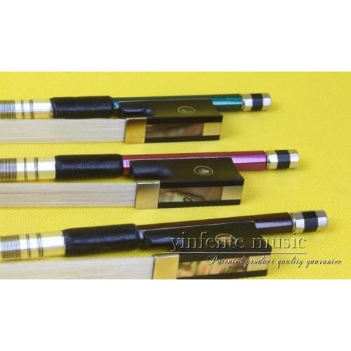 One 106+1# color Carbon fiber violin bow High Quality 1pcs 4/4 Violin Bow Style bone Straight
