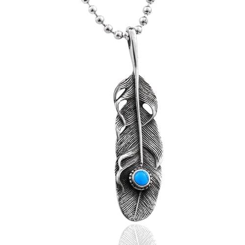 316L Stainless Steel pendant necklace Japan popluar feather chain party personality exquisite jewelry