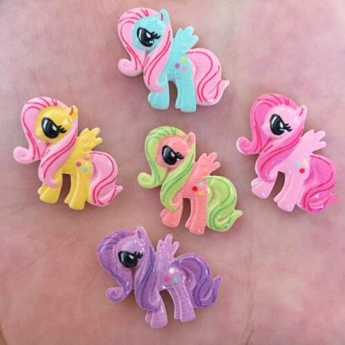 Resin 3D Colorful Magic Unicorn Flat Back Stone Appliques Home Decor Crafts 20pcs DIY Wedding Scrapbook OW11