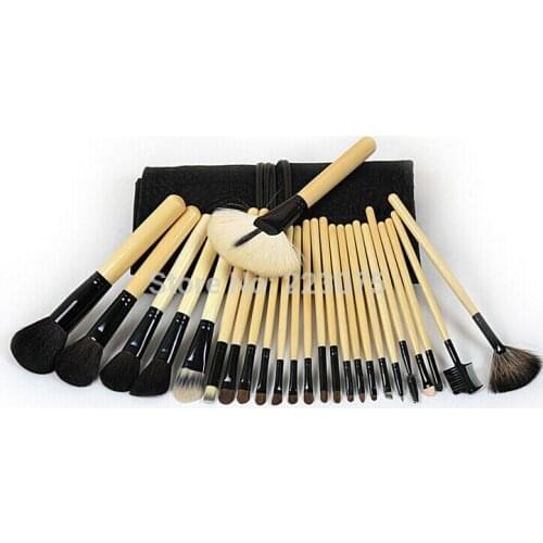 Pro Makeup 25pcs animal hair Brushes Set Powder Foundation Eyeshadow with Case as Xmas gift New