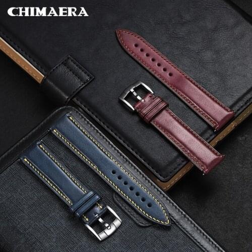 CHIMEARA Watch Strap Genuine Leather Watch Accessories Multi-Color Luxury Watch Band for Men Women