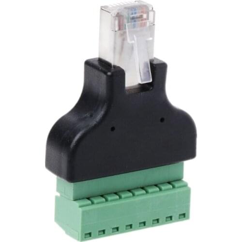 RG45 8P8C Pin Metal Cable Modular Plugs Screw Binding Post Terminals Adapter