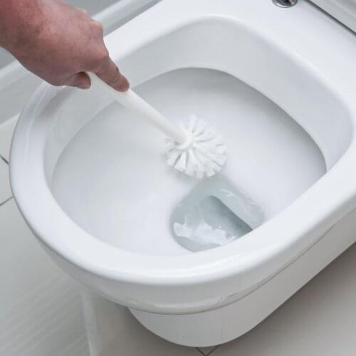 Toilet Brushes White Soft Bristle Long Handle Plastic 4PCS/set Long Handle