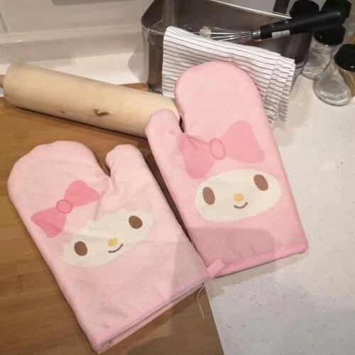 Cute Cartoon My Cotton Cloth Gloves Kitchen Cooking Microwave Insulation Anti-scalding Heat Resistant Gloves Oven Mitts