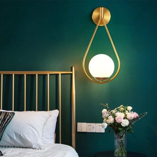 Modern Glass Ball Wall Lamp Nordic Led Light Fixtures for Home Decor Living Room Kitchen Bathroom Bedroom Gold Sconce Luminaire