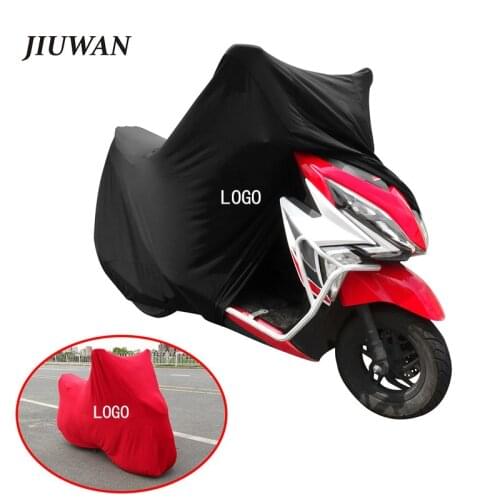 Universal M-4XL Motorcycle Covers UV Indoor Outdoor Protector Cover Motor Bike Scooter Dustproof Cover Elastic Fabric Black/Red