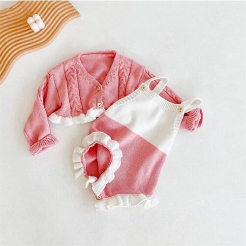 Knitted Baby Cardigan Coat Baby Clothes Sweater Newborn Baby Romper Girls Jumpsuit Cotton Toddler Girl Clothes Wool Autumn