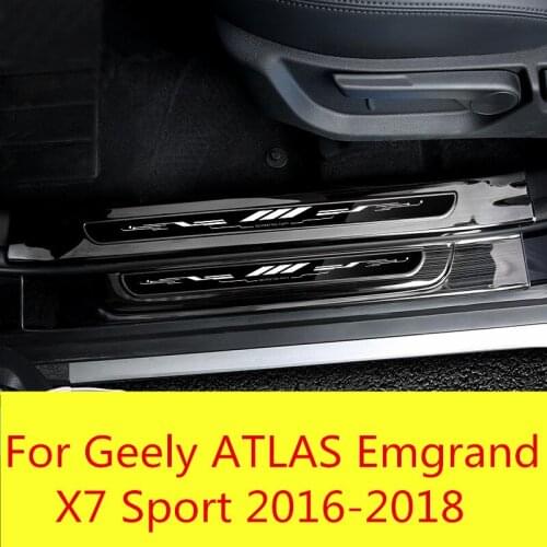 Door sill special welcome pedal guard plate exterior door pedal car Accessories For Geely ATLAS Emgrand X7 Sport 2016-2018