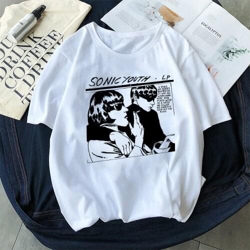 Sonic Youth Album Cover Vintage Rock t-shirt Women Grunge Vogue Tops Tees Short Sleeved Round Collar Funny casual Tshirt Tumblr