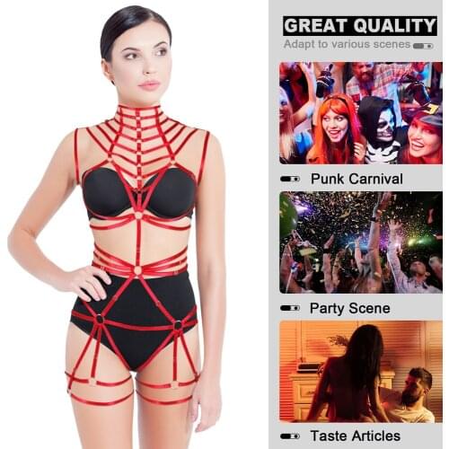 Festival Rave Women Bodysuit Body Cage Belt Yellow Strappy Elastic Adjust Suspender High Waist Garter Sexy Body Harness Bra Top