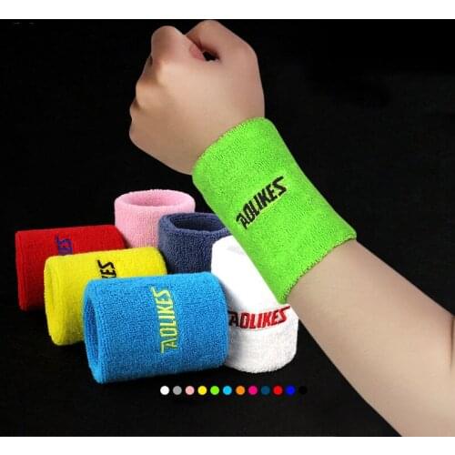 1PCS Gym Yoga Cotton Sweatband Sport Wrist Tennis Brace Support WristBand For Tennis Badminton Running Wrist Band Bracers