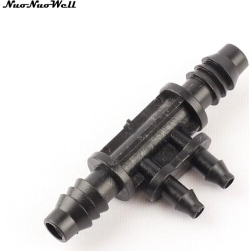 10pcs NuoNuoWell 8/11mm or 9/12mm To 4/7mm Reducing Barbed 4 Way Connector Garden Green House Micro Irrigation Drip System