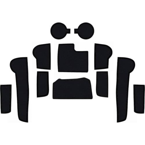 RUIYA For Soul Booster 3th 2020 Car Door Groove Mat Anti-slip Slot Pad Auto Interior Decoration Accessories Black 12 Pcs