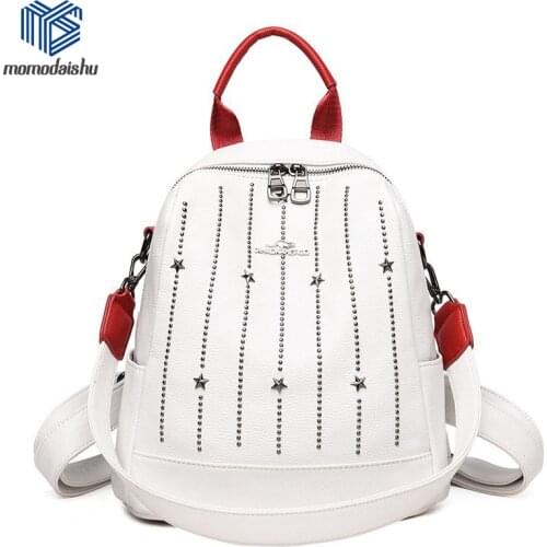 2021New Women Leather Backpack Luxury Brand Designer School Backpacks Simple Travel School Bags Travel Mochila Shoulder Bag