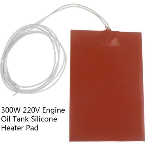 220V 300W Engine Oil Tank Silicone Heater Pad Universal Fuel Tank Water Tank Rubber Heating Mat Warming Accessories 10x15cm