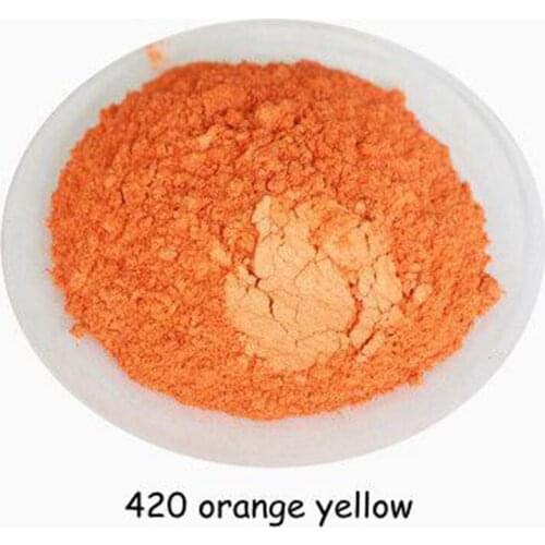 420 orange yellow 10g Healthy Natural Mineral Mica Powder DIY For Soap Colorant Makeup Eyeshadow Powder,nail art decorations