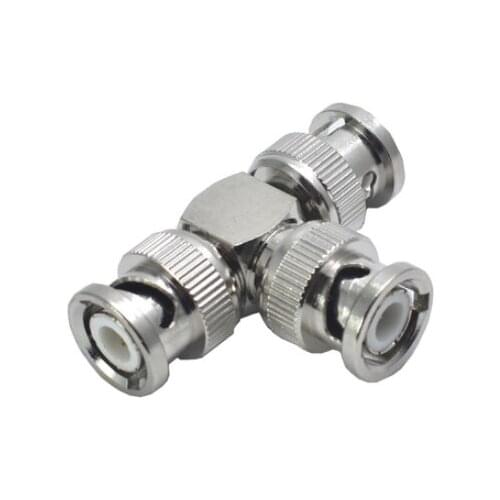 5pcs BNC Male To 2 Male T Type For CCTV Surveillance System Connector Adapter