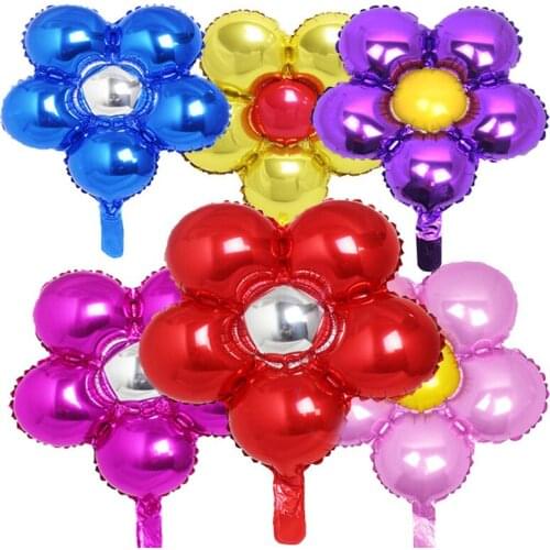 50pcs/lot flower shape Foil Balloons Birthday Party Wedding party Decorations Kids Classic Inflatable Toys Event Party Suppliers