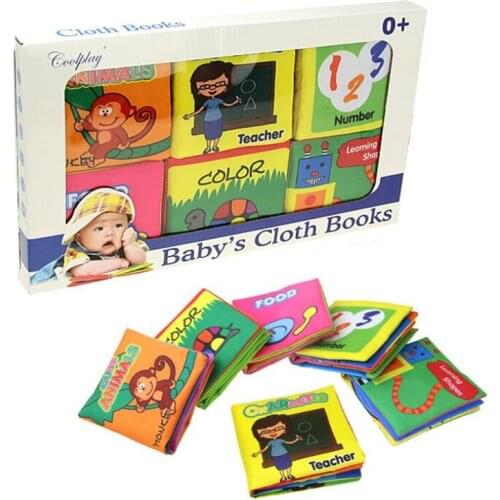 6pc Soft Cartoon Vehicle Quiet Cloth Books for Newborn Baby Traffic Infant Early Education Cognitive Development Activity Books